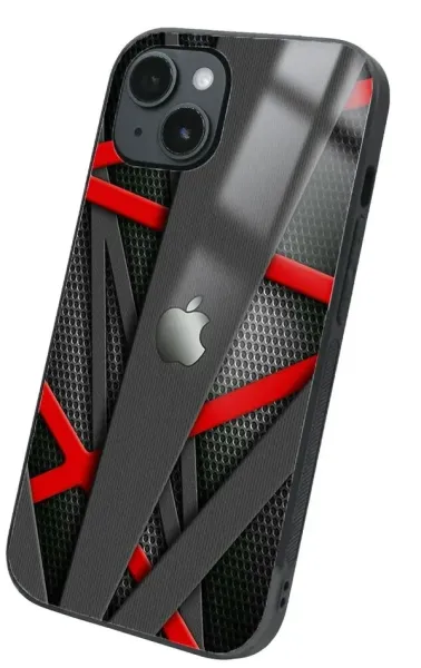 iPhone 14 Plus Tamperli Glossy Cam Kapak - Gri