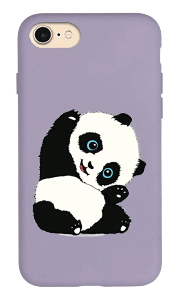 iPhone 8 Lansman Kılıf - Pandas Lila
