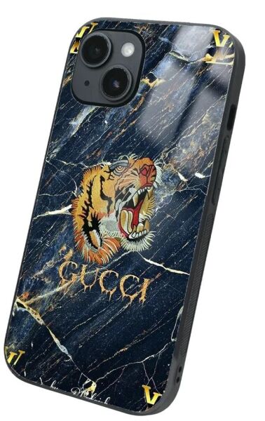 iPhone 14 Plus Tamperli Glossy Cam Kapak - Gucci