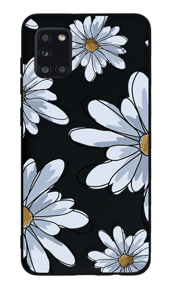 Samsung Galaxy A31 Lansman Kılıf - Papatya Siyah