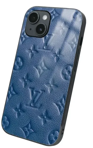 iPhone 14 Plus Tamperli Glossy Cam Kapak - LV Blue