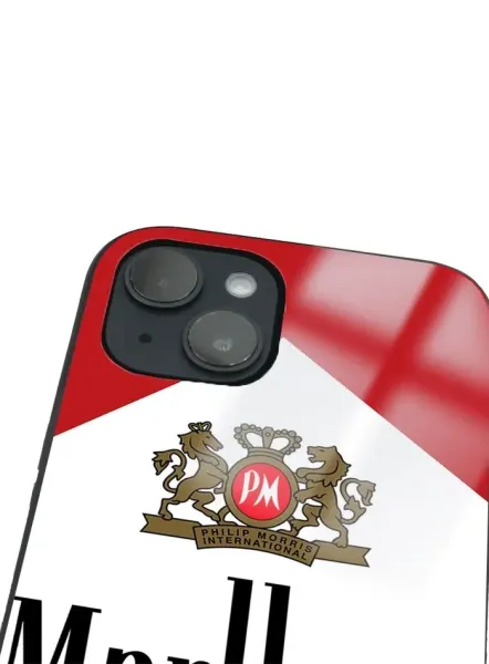 iPhone 14 Plus Tamperli Glossy Cam Kapak - Marlboro
