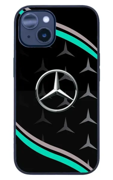 iPhone 14 Plus Tamperli Glossy Cam Kapak - Mercedes 1