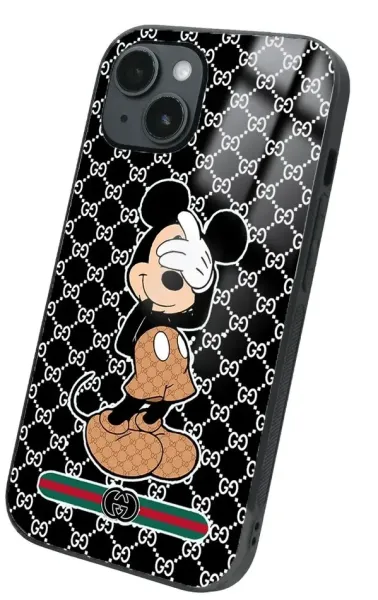 iPhone 14 Plus Tamperli Glossy Cam Kapak - Mickey 1