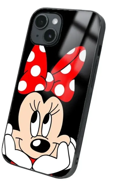 iPhone 14 Plus Tamperli Glossy Cam Kapak - Mickey 2