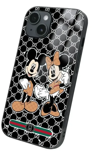 iPhone 14 Plus Tamperli Glossy Cam Kapak - Mickey 3