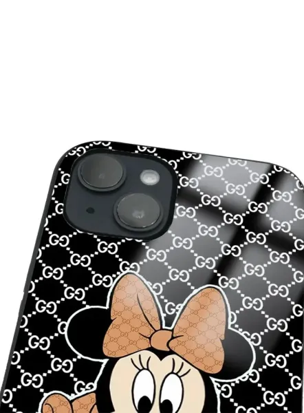 iPhone 14 Plus Tamperli Glossy Cam Kapak - Mickey 4