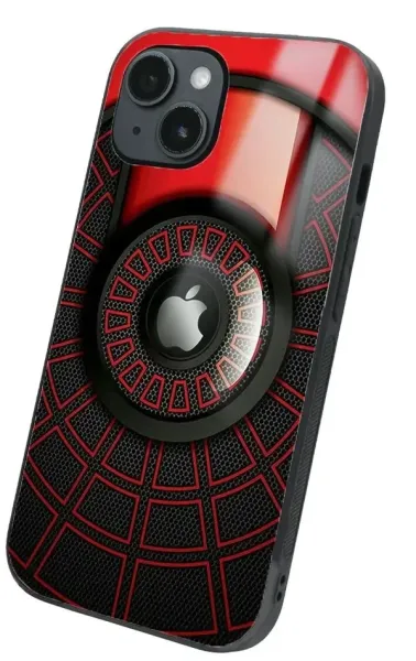 iPhone 14 Plus Tamperli Glossy Cam Kapak - Red