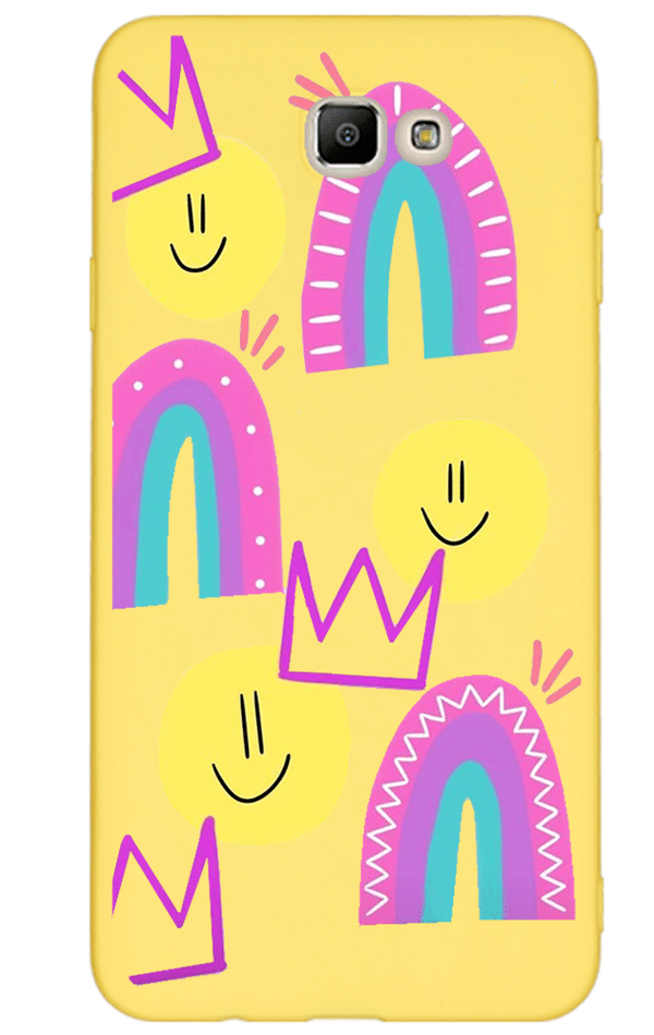 Samsung Galaxy J7 Prime Lansman Kılıf - Smile Sarı