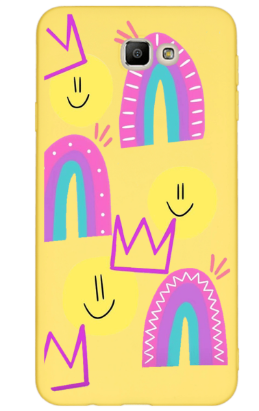 Samsung Galaxy J7 Prime Lansman Kılıf - Smile Sarı