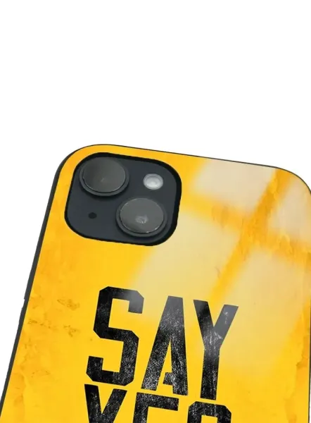 iPhone 14 Plus Tamperli Glossy Cam Kapak - Say Yes