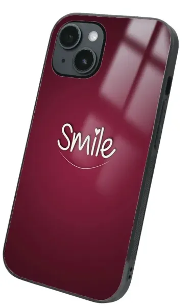 iPhone 14 Plus Tamperli Glossy Cam Kapak - Smile