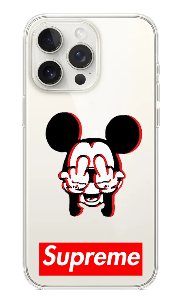 Mickey Supreme Şeffaf Silikon Kılıf