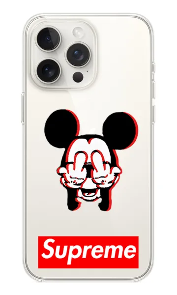 Mickey Supreme Şeffaf Silikon Kılıf