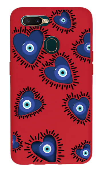 Oppo A5s Lansman Kılıf - Nazar Kırmızı