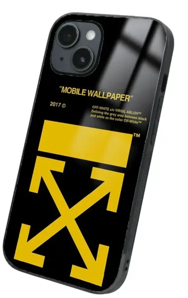 iPhone 14 Plus Tamperli Glossy Cam Kapak - Sticker Off White