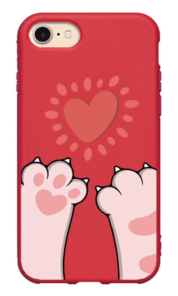 iPhone 8 Lansman Kılıf - Pati Kırmızı