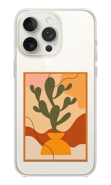 Çiçek Desenli Şeffaf Kılıf - Cactus2