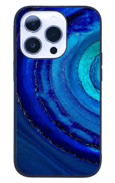 iPhone 14 Pro Tamperli Glossy Cam Kapak - Blue