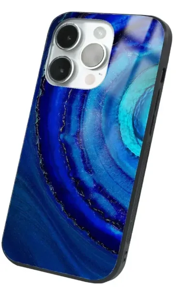 iPhone 14 Pro Tamperli Glossy Cam Kapak - Blue