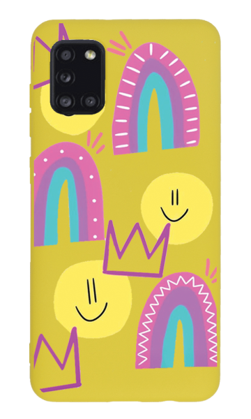 Samsung Galaxy A31 Lansman Kılıf - Smile Sarı