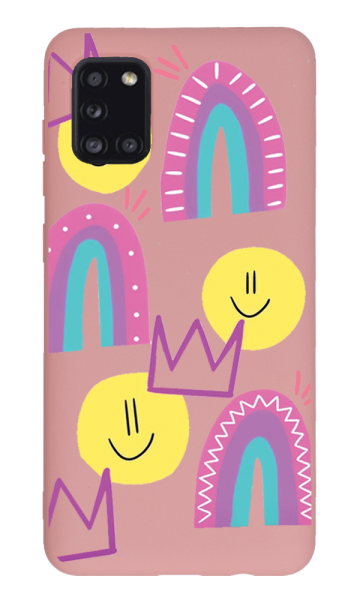 Samsung Galaxy A31 Lansman Kılıf - Smile Pembe