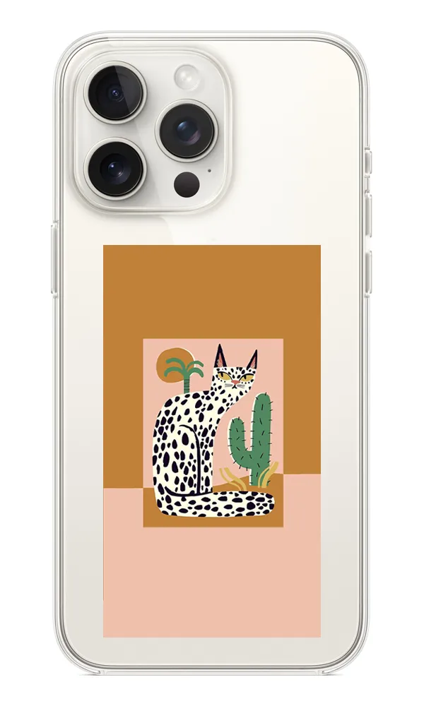 Çiçek Desenli Şeffaf Kılıf - With Cat