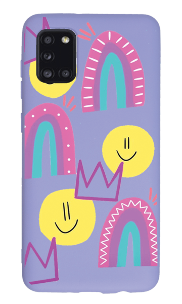 Samsung Galaxy A31 Lansman Kılıf - Smile Lila