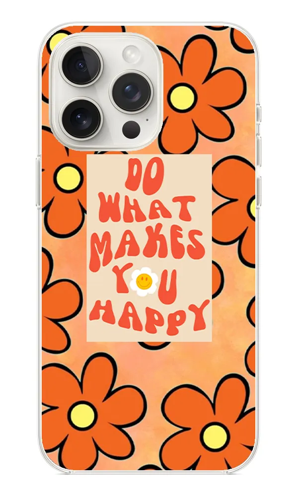 Çiçek Desenli Şeffaf Kılıf - You Happy