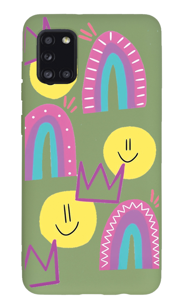 Samsung Galaxy A31 Lansman Kılıf - Smile Yeşil