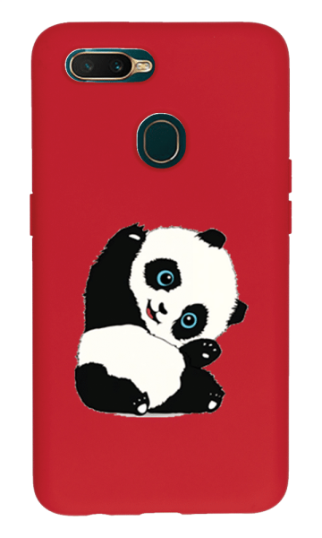 Oppo A5s Lansman Kılıf - Pandas Kırmızı