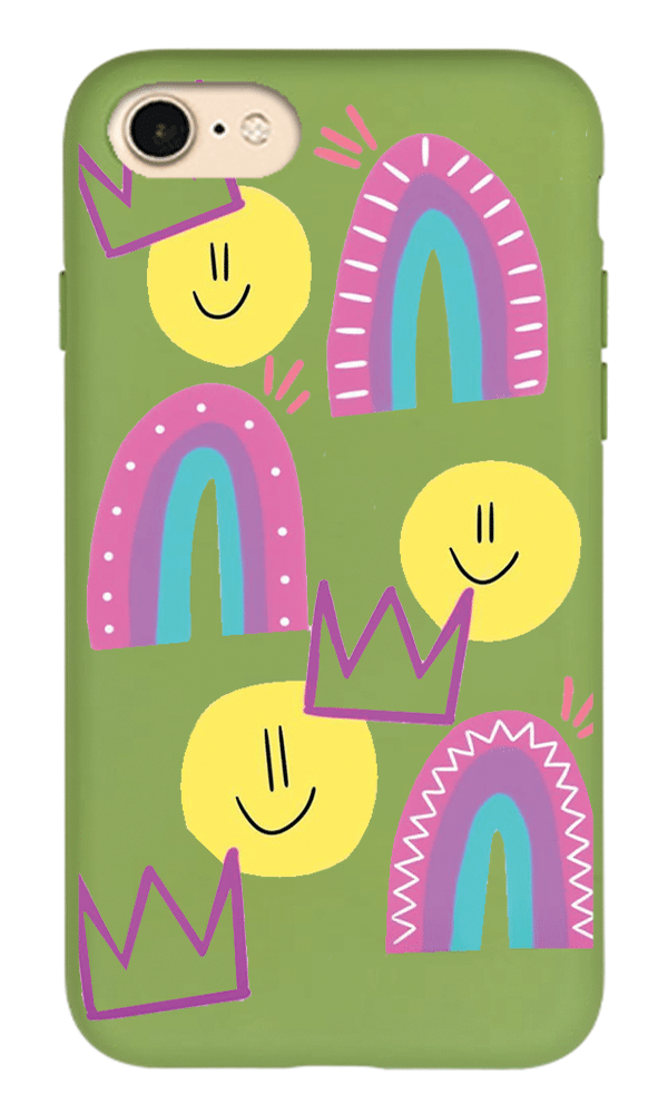 iPhone 8 Lansman Kılıf - Smile Yeşil