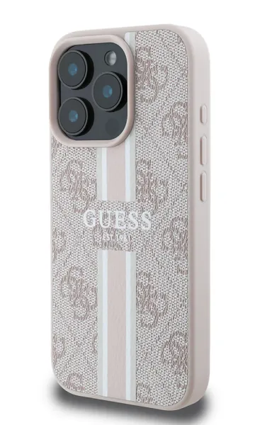 iPhone 16 Pro Max Kılıf Guess Orjinal Lisanslı Magsafe Şarj Özellikli 4G Şerit Tasarımlı Printed Kapak