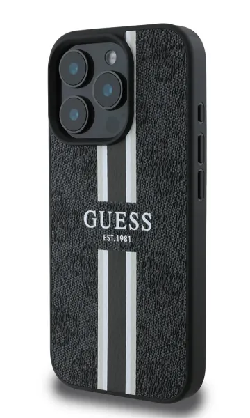 iPhone 16 Pro Max Kılıf Guess Orjinal Lisanslı Magsafe Şarj Özellikli 4G Şerit Tasarımlı Printed Kapak