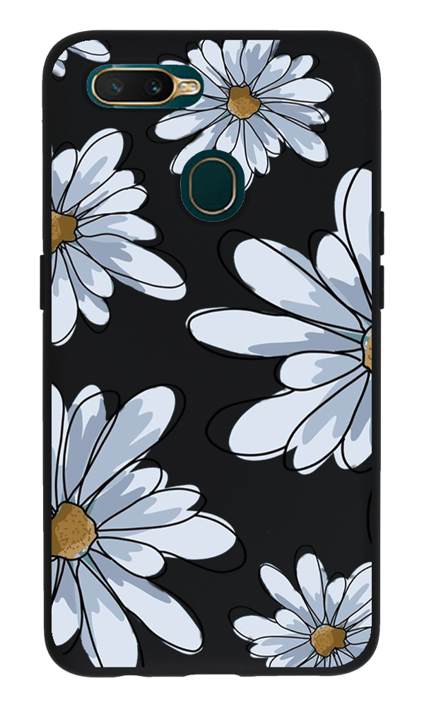 Oppo A5s Lansman Kılıf - Papatya Siyah