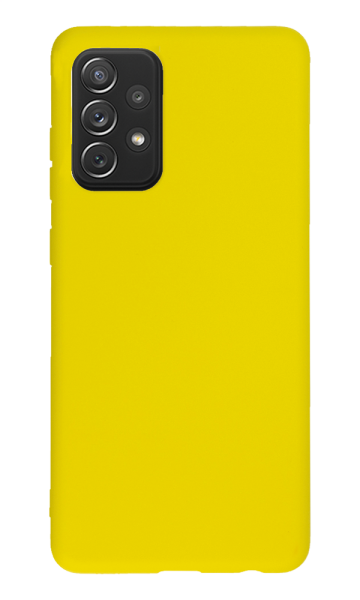 Samsung Galaxy A72 Kılıf Tasarla Lansman Dokulu Kapak Sarı