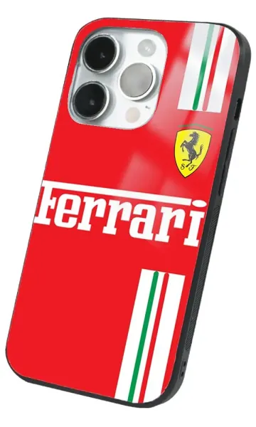 iPhone 14 Pro Tamperli Glossy Cam Kapak - Ferrari