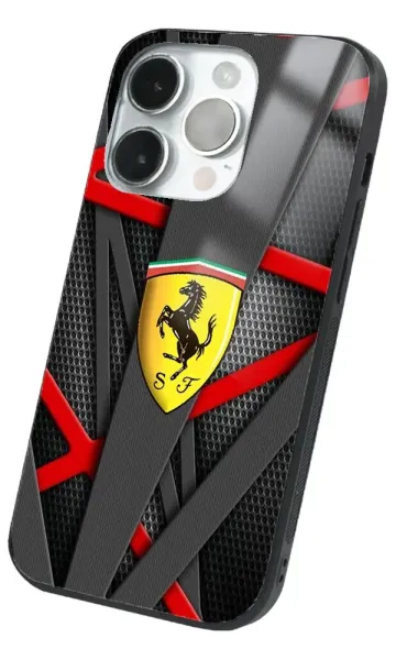 iPhone 14 Pro Tamperli Glossy Cam Kapak - Ferrari 4