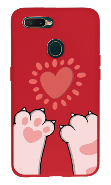 Oppo A5s Lansman Kılıf - Pati Kırmızı