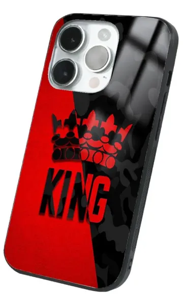iPhone 14 Pro Tamperli Glossy Cam Kapak - King Red