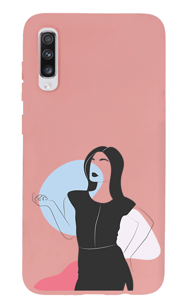 Samsung Galaxy A70 Lansman Kılıf - Art Woman 1 Pembe