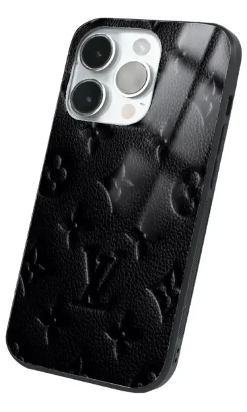 iPhone 14 Pro Tamperli Glossy Cam Kapak - LV Black