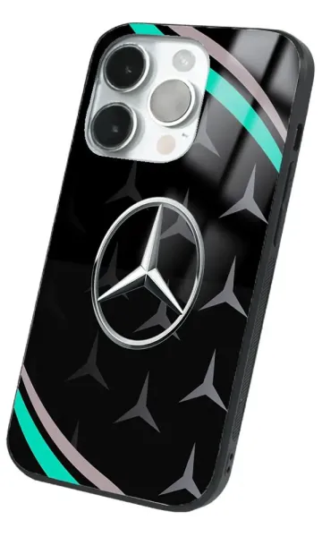 iPhone 14 Pro Tamperli Glossy Cam Kapak - Mercedes 1
