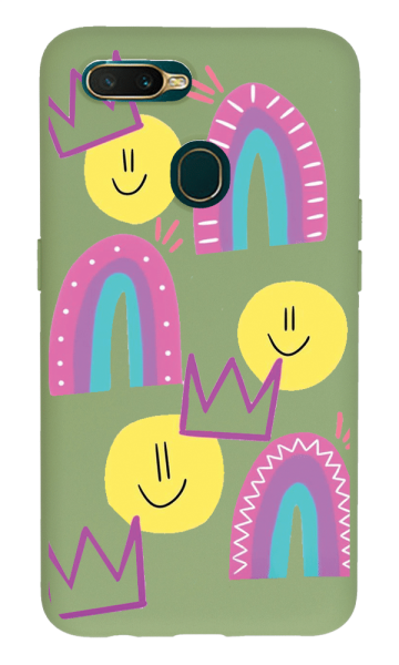 Oppo A5s Lansman Kılıf - Smile Yeşil