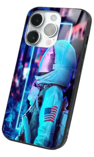 iPhone 14 Pro Tamperli Glossy Cam Kapak - Neon Astro