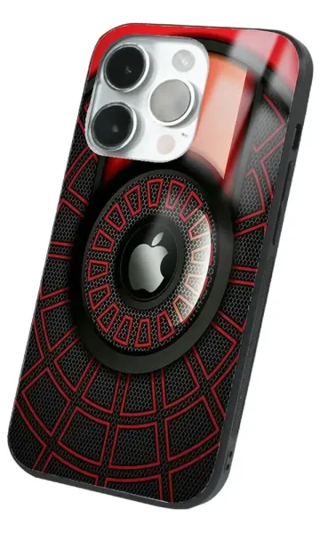 iPhone 14 Pro Tamperli Glossy Cam Kapak - Red