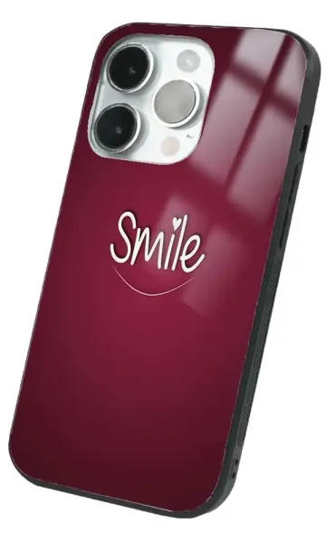 iPhone 14 Pro Tamperli Glossy Cam Kapak - Smile