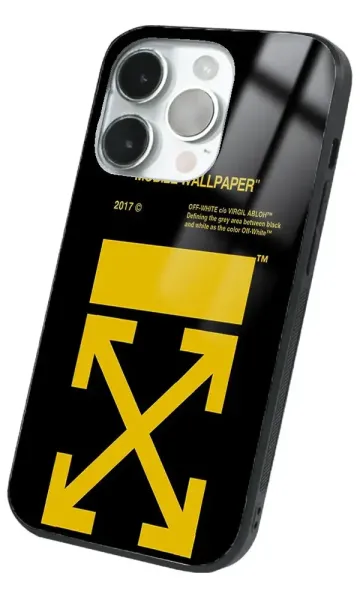 iPhone 14 Pro Tamperli Glossy Cam Kapak - Sticker Off White