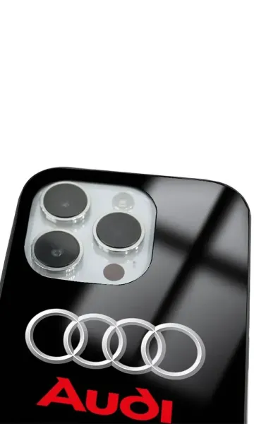 iPhone 14 Pro Max Tamperli Glossy Cam Kapak - Audi