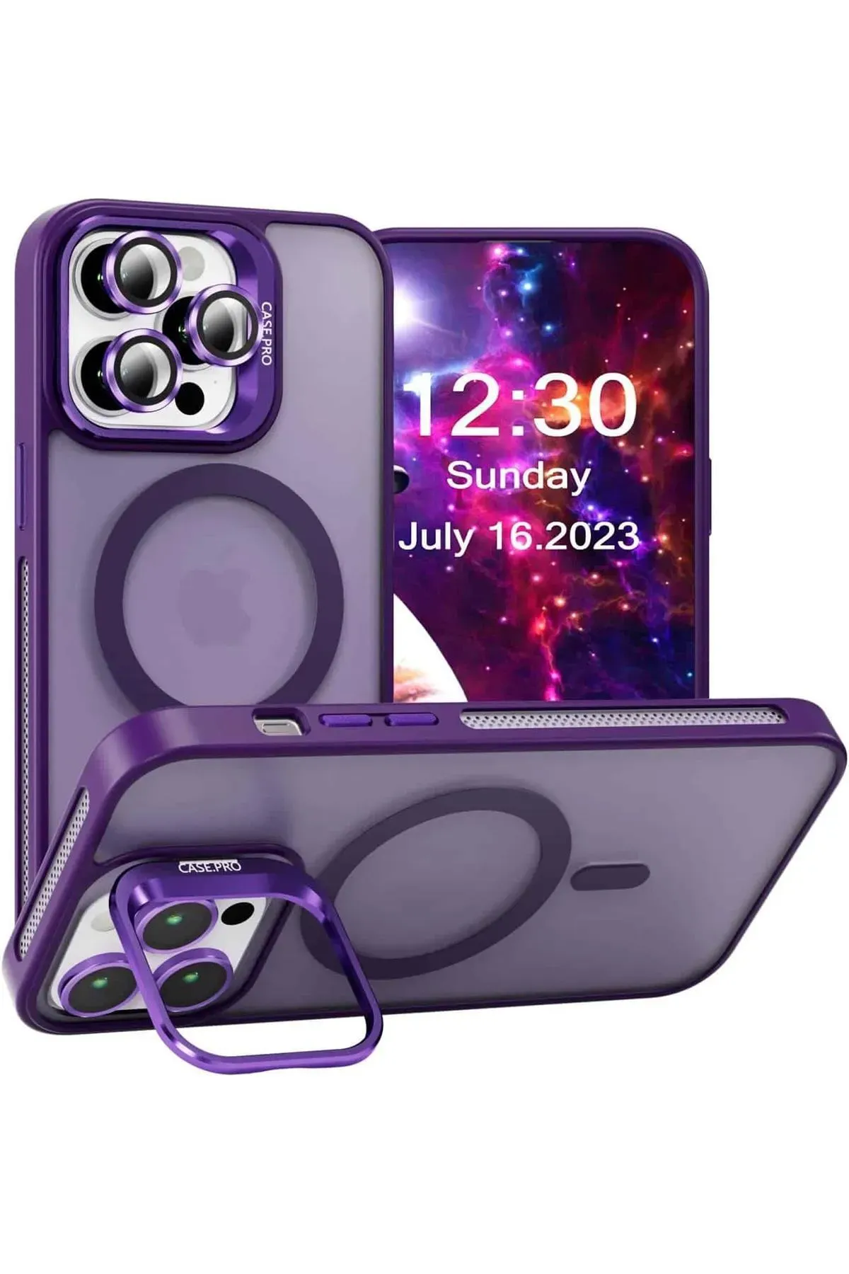 iPhone 14 Case PRQ Magsafe Şarj ve Stand Özellikli Lens Hediyeli Kılıf